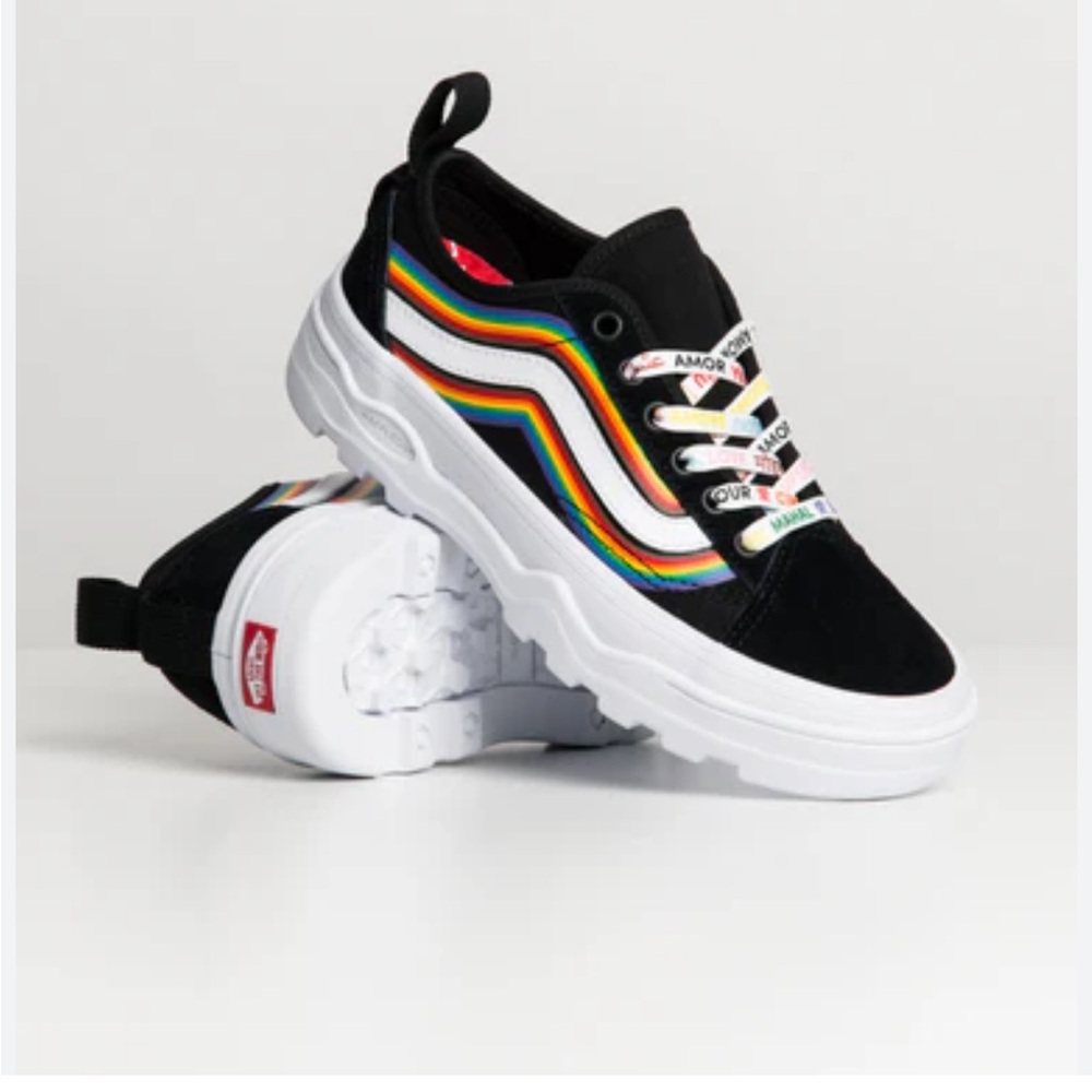 Rainbow Vans Platform Tennis Shoes
